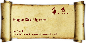 Hegedűs Ugron névjegykártya